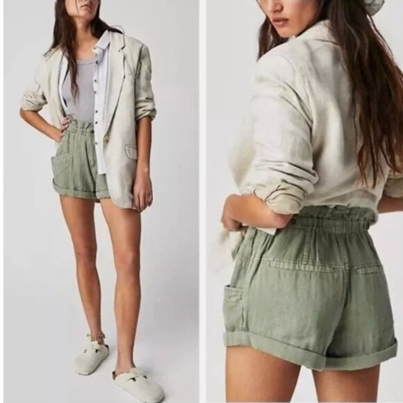 Free People Pants - Free People Topanga Cuff Short in Oil Green.  Medium